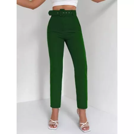 SHEIN Frenchy Pantalones de traje unicolor de talle alto con cinturón