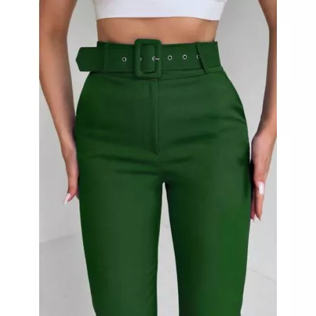 SHEIN Frenchy Pantalones de traje unicolor de talle alto con cinturón