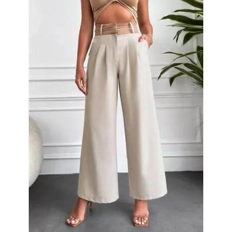 SHEIN Frenchy Pantalones de traje de talle alto de pierna ancha