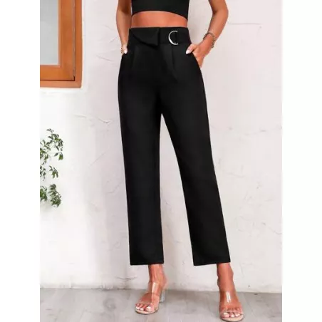 SHEIN LUNE Pantalones de traje unicolor con bolsillo oblicuo