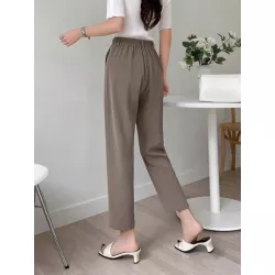 Pantalones de traje con costura detalle crop