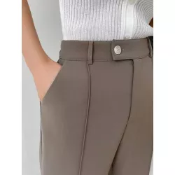 Pantalones de traje con costura detalle crop