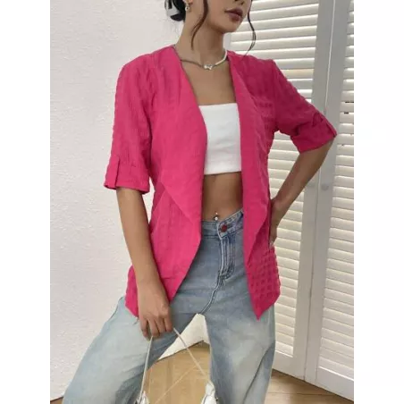 SHEIN EZwear Abrigo de cuello cascada de manga enrollada con parte delantera abierta