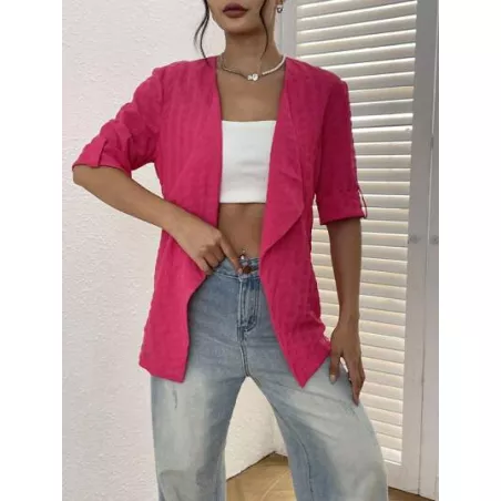 SHEIN EZwear Abrigo de cuello cascada de manga enrollada con parte delantera abierta