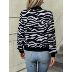 SHEIN LUNE Cazadora tipo bomber con estampado con cremallera