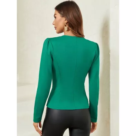 Clasi Cazadora unicolor con botón delantero