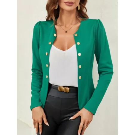 Clasi Cazadora unicolor con botón delantero