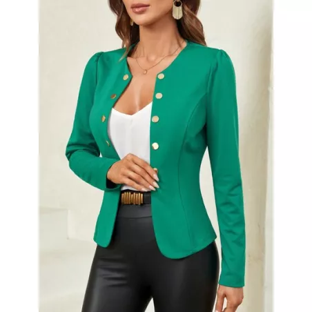 Clasi Cazadora unicolor con botón delantero