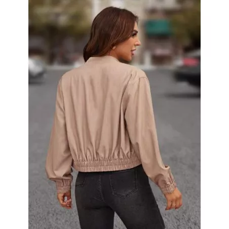 SHEIN LUNE Cazadora tipo bomber con cremallera crop