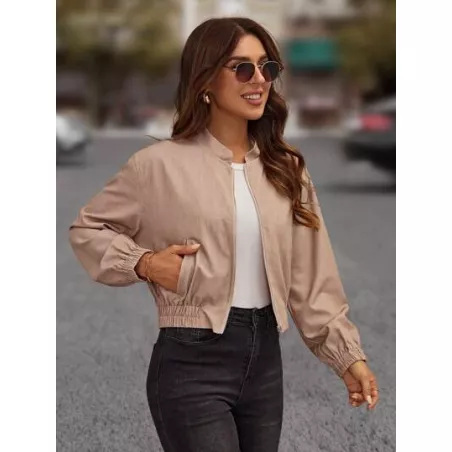 SHEIN LUNE Cazadora tipo bomber con cremallera crop