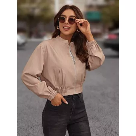 SHEIN LUNE Cazadora tipo bomber con cremallera crop