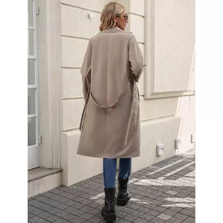 SHEIN LUNE Gabardina unicolor con cinturón