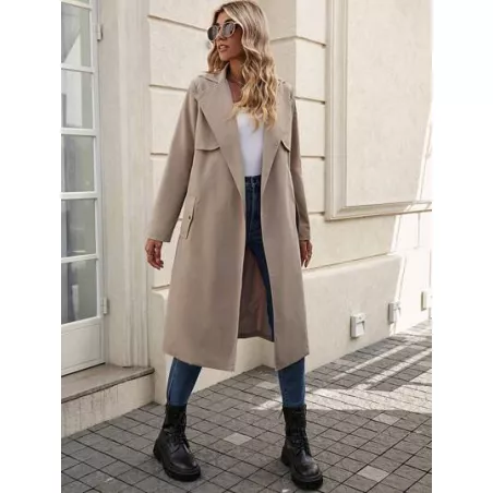 SHEIN LUNE Gabardina unicolor con cinturón