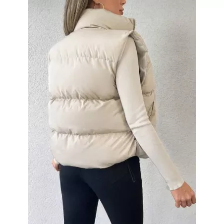 Abrigos de Invierno para Mujer Cordón Bolsillo Cremallera Liso Casual