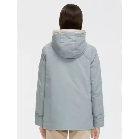 Abrigo de invierno con parche con bolsillo con solapa