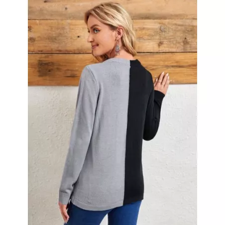 Jersey de dos tonos de cuello V