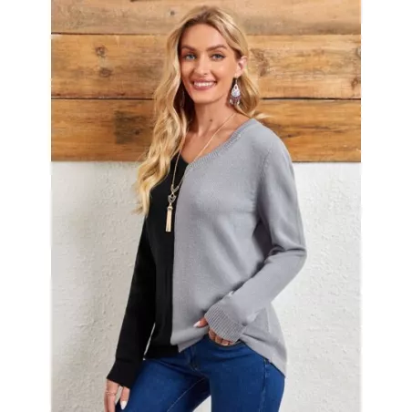 Jersey de dos tonos de cuello V