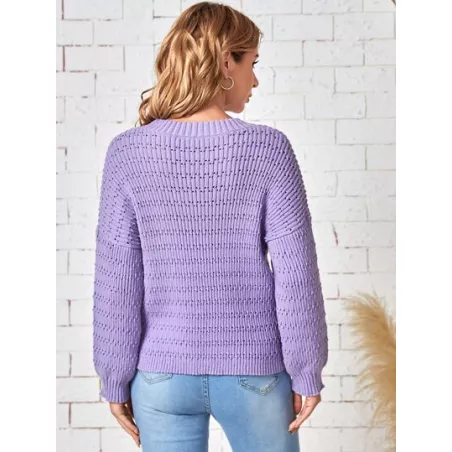 Jersey de color combinado de rayas de hombros caídos de punto de malla