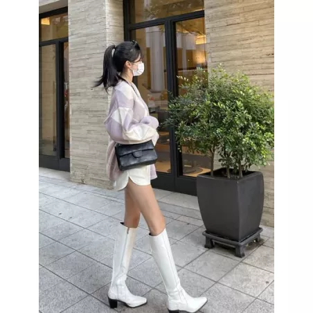 Jersey con patrón de rombo de hombros caídos