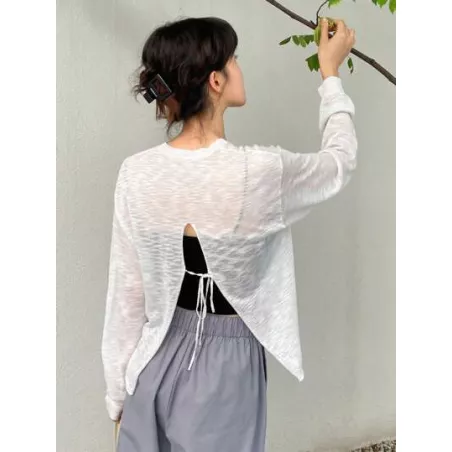 Jersey Partición Cordón de espalda Liso Casual