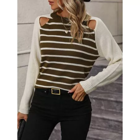 Jersey Abertura A rayas Casual