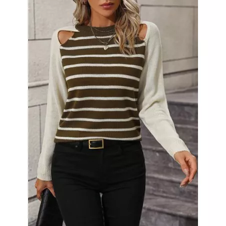 Jersey Abertura A rayas Casual