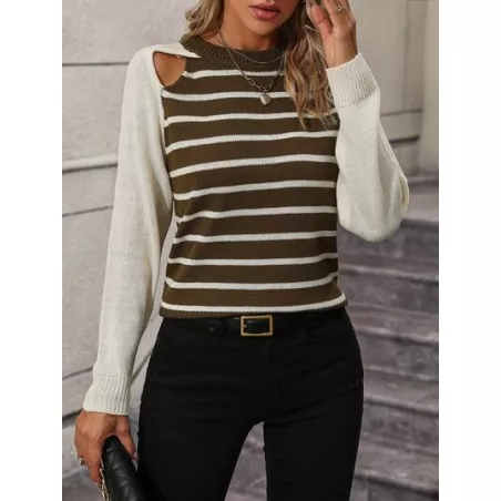 Jersey Abertura A rayas Casual