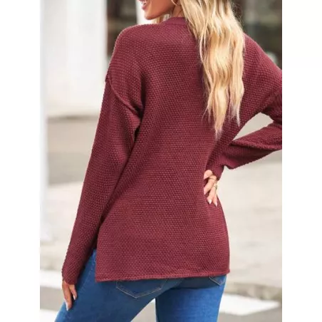 Jersey Botón delantero Liso Casual