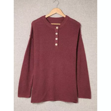 Jersey Botón delantero Liso Casual