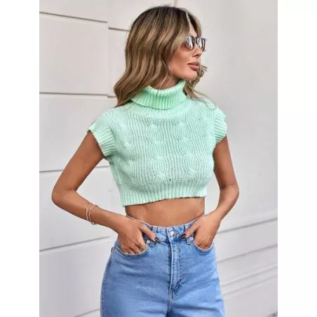 SHEIN Privé Top tejido crop de manga murciélago