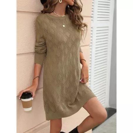 SHEIN Essnce Vestido de punto unicolor de punto de malla