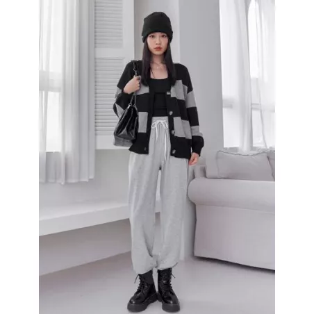 Cárdigan de dos tonos de hombros caídos