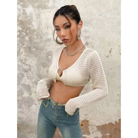 Cárdigans de Mujer Cadena Liso Sexy