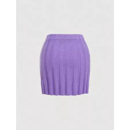 SHEIN MOD Falda unicolor tejido de canalé