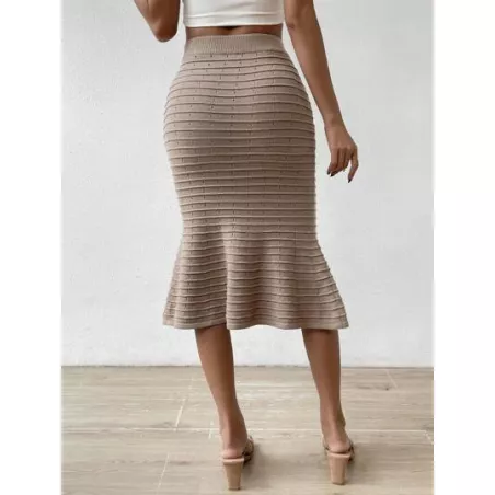 SHEIN Essnce Falda de punto de talle alto bajo sirena