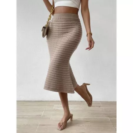 SHEIN Essnce Falda de punto de talle alto bajo sirena