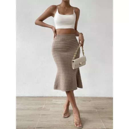 SHEIN Essnce Falda de punto de talle alto bajo sirena