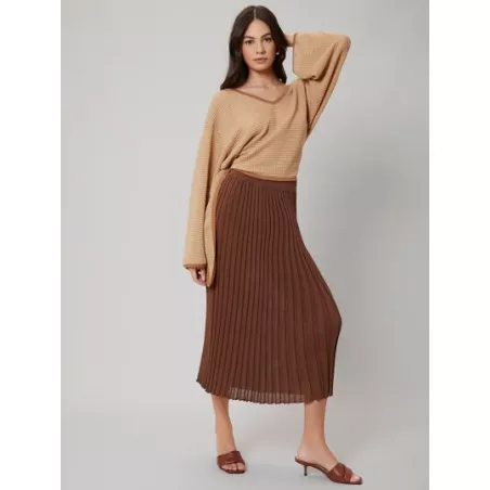 PREMIUM Falda tejida de canalé de viscosa