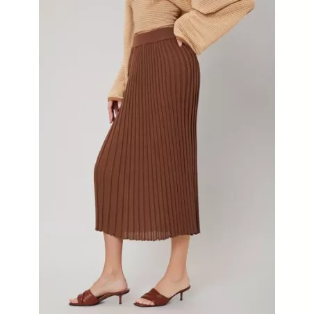 PREMIUM Falda tejida de canalé de viscosa