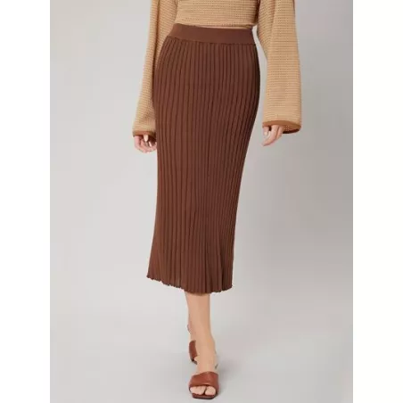 PREMIUM Falda tejida de canalé de viscosa