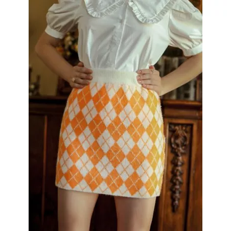 SHEIN MOD Falda con patrón de rombo recto tejido