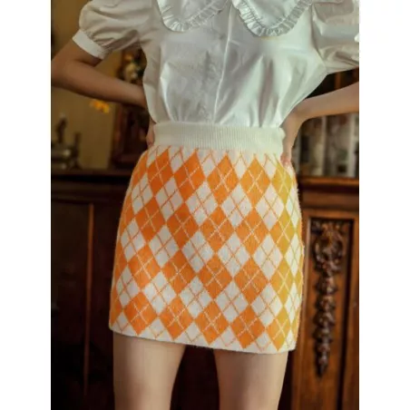 SHEIN MOD Falda con patrón de rombo recto tejido