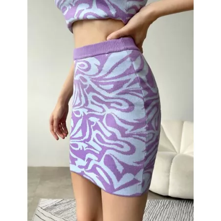 Qutie Falda de punto con estampado ajustado