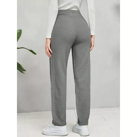 SHEIN Mulvari Pantalones unicolor tejido de cable