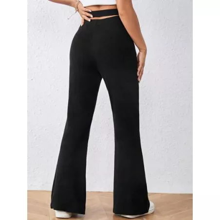 SHEIN LUNE Pantalones de punto de cintura con abertura pierna amplia