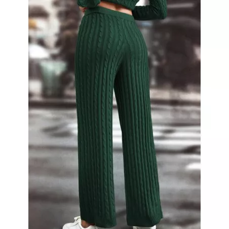 SHEIN LUNE 1 pieza Pantalones de talle alto tejido de cable