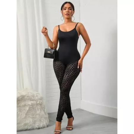 SHEIN SXY Mono unitard de tirantes unicolor