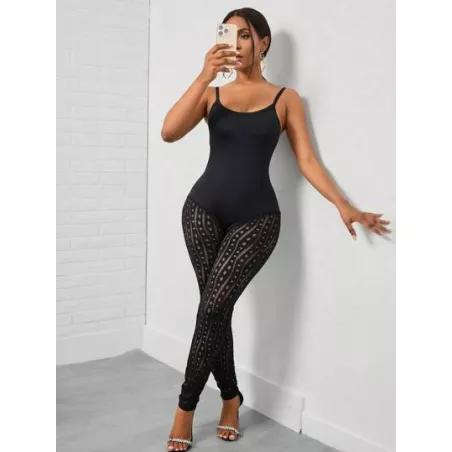 SHEIN SXY Mono unitard de tirantes unicolor