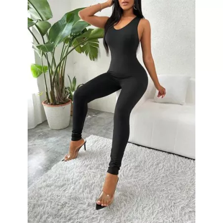 SHEIN Slayr Mono unitard de espalda abierta con abertura vinculado con aro unicolor