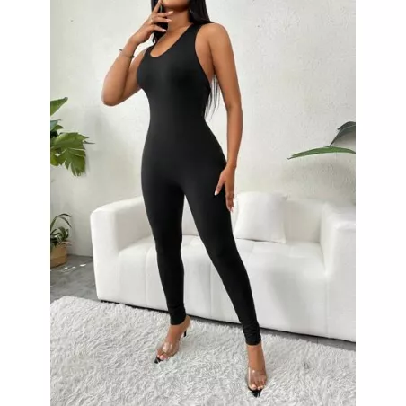 SHEIN Slayr Mono unitard de espalda abierta con abertura vinculado con aro unicolor